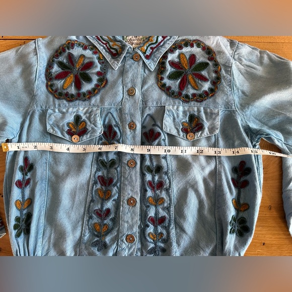 Vintage Girls Sacred Threads Embroidered Long Sleeve Button Up BOHO Sz M 10-12 - Picture 7 of 10